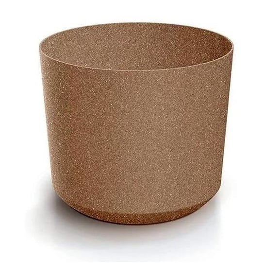 Doniczka TUBO ECO WOOD 3,2L 18cm BRĄZ NATURO - osłonka plastikowo-drewniana PROSPERPLAST