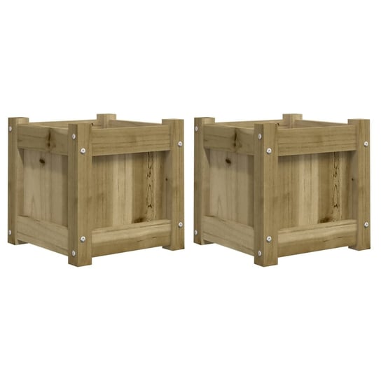 Doniczki drewniane impregnowane 31x31x31 cm, 2 szt Zakito