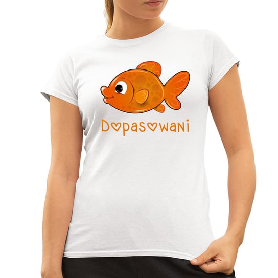 Dopasowani (ryba) - damska koszulka na prezent Biała Koszulkowy