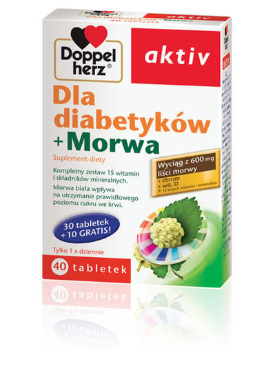 Doppelherz Aktiv Dla Diabetyków+Morwa, suplement diety, 30 tabletek Doppelherz