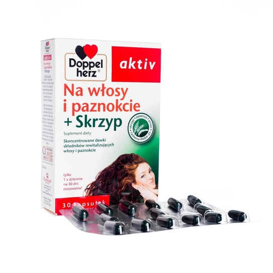 Doppelherz aktiv, Na włosy i paznokcie + Skrzyp, suplement diety, 30 kapsułek Queisser Pharma