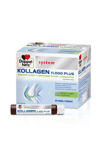 Doppelherz System Kollagen 11.000 Plus, suplement diety, 30 amp po 25ml Doppelherz