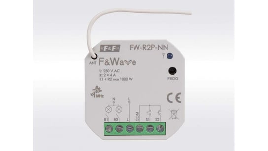 Dopuszkowy przekaźnik dwukanałowy braz przewodu N FW-R2P-NN F&F