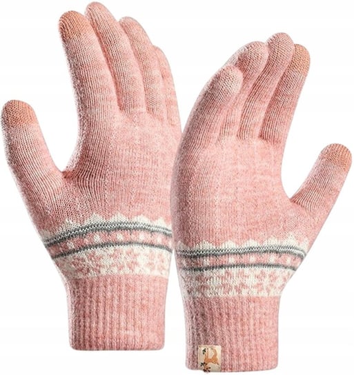 Dotykowe Rękawiczki Nordycki Wzór Ciepłe Zimowe Edibazzar