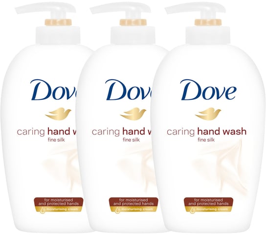Dove Caring Fine Silk, Mydło w Płynie Pompka, 3 x 250ml Dove