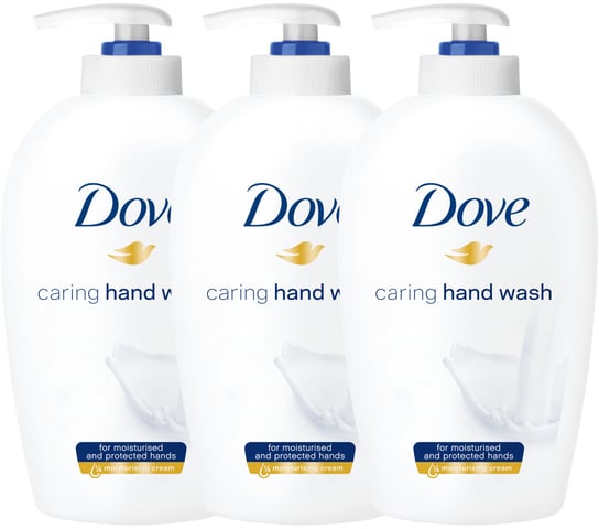 Dove Caring Hand Wash, Mydło w Płynie Pompka, 3 x 250ml Dove