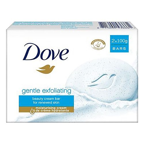 Dove, Gentle Exfoliating, kremowe mydło w kostce, 2x100 g Dove