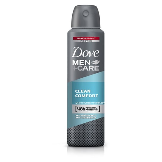 Dove, Men+Care Clean Comfort, antyperspirant w spray'u, 150 ml Dove