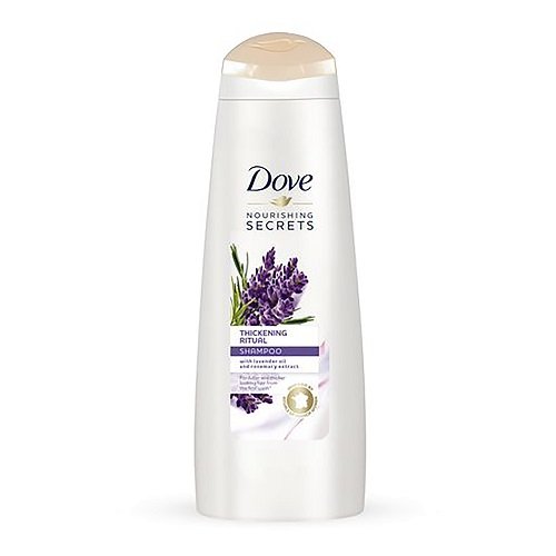 Dove, Nourishing Secrets, szampon do włosów cienkich i pozbawionych objętości Lavender Oil & Rosemary Extract, 250 ml Dove