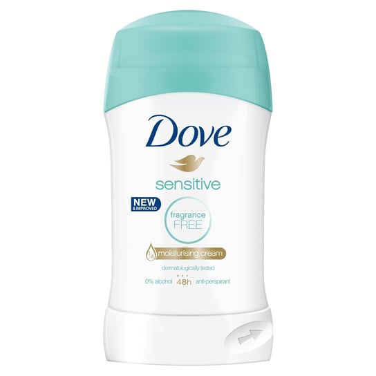 Dove, Sensitive, antyperspirant w sztyfcie, 40 g Dove