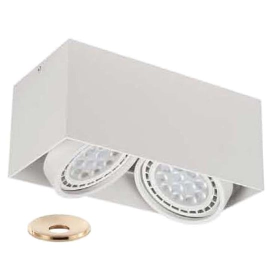 Downlight LAMPA sufitowa Cardi II Bianco + Ufo Gold Orlicki Design ruchoma OPRAWA metalowa prostokątna biała złota Orlicki Design