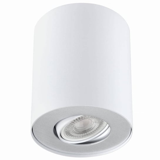 Downlight LAMPA sufitowa PILAROS LS-DW001-BIAŁO-SREBRNA Auhilon regulowana OPRAWA metalowa tuba biała srebrna Auhilon