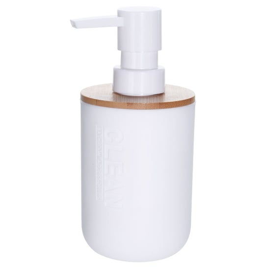 Dozownik do mydła z bambusową pokrywą Bathroom Solutions, biały,7 cm Bathroom Solutions