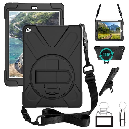 DP 360 Shockproof Case Pancerne Etui + Pasek na ramię iPad Air 1 (Black) D-pro