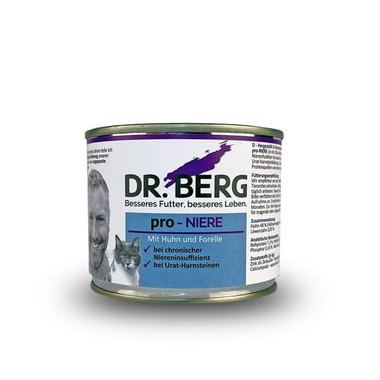 Dr BERG Pro-NIERE dla kotów Nerki, kamica moczowa 200g Dr.Berg Urfleish