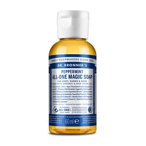 Dr Bronner's, Mydło Kastylijskie W Płynie 18w1, Miętowe, 60ml Dr. Bronner's