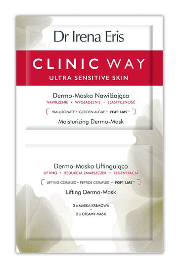 Dr Irena Eris, Clinic Way, dermo-maska nawilżająca + dermo-maska liftingująca, 2x6 ml Dr Irena Eris
