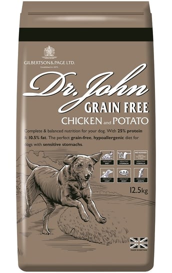 Dr John, karma dla psa, Grain Free Chicken and Potato, 12,5 kg Gilbertson & Page