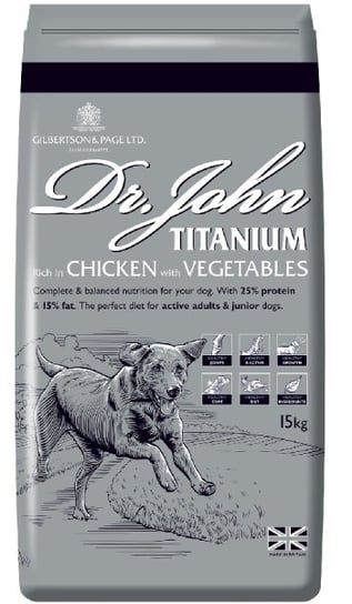 Dr John, karma dla psa, Titanium, 15 kg Gilbertson & Page