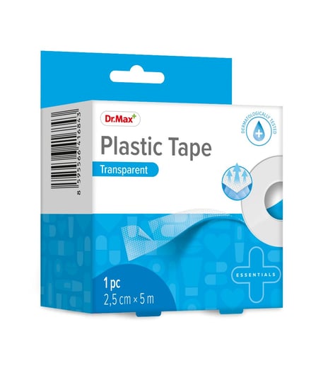Dr.Max, Plastic Tape Transparent, plaster z tworzywa sztucznego w rolce 2,5 cm x 5 m, 1 szt. Dr.Max Pharma