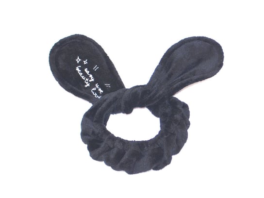 Dr. Mola Bunny Ears pluszowa opaska kosmetyczna królicze uszy Czarna Dr. Mola