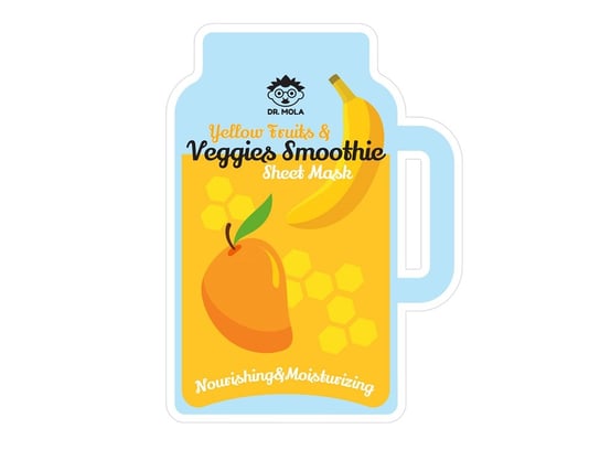 Dr. Mola, Yellow Fruits & Veggies Smoothie Sheet Mask maseczka w płachcie odżywczo-nawilżająca 23ml Dr. Mola