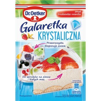 Dr. Oetker Galaretka krystaliczna o smaku truskawkowo-waniliowym 72 g Inna marka