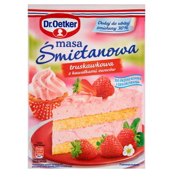 Dr. Oetker Masa śmietanowa truskawkowa z kawałkami owoców 89 g Dr. Oetker