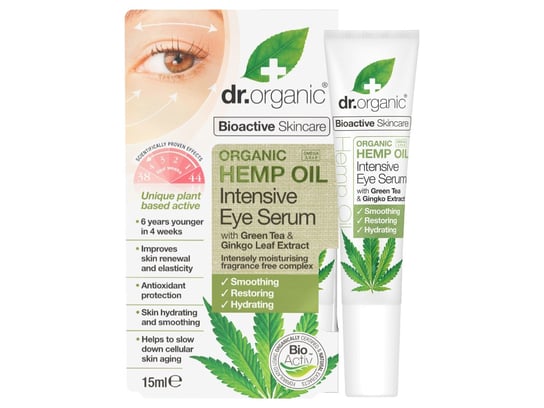 Dr.Organic Hemp Oil, serum pod oczy z olejem konopi siewnych, 15 ml Dr.Organic