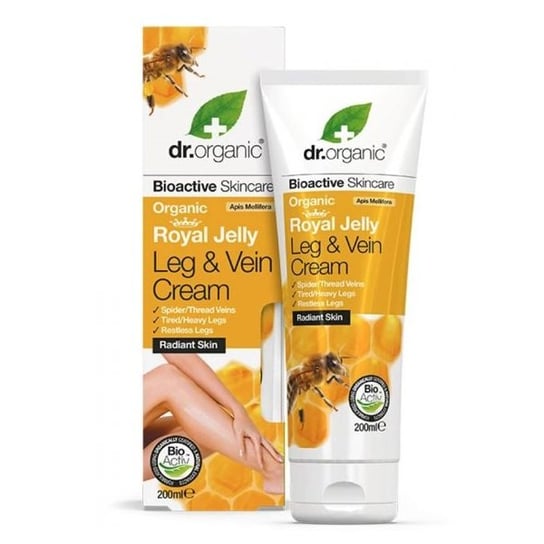 Dr.Organic,Royal Jelly Leg & Vein Cream łagodzący krem do ciężkich i zmęczonych nóg z organicznym mleczkiem pszczelim 200ml Dr.Organic