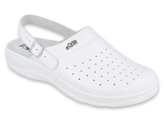 Dr Orto MED - Obuwie buty męskie klapki sanitarne białe skórzane - 41 DR ORTO