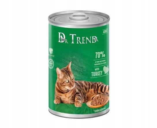 Dr. Trend pełnoporcjowa Mokra karma dla dorosłych Kotów z indykiem, kawałki w delikatnym sosie 400g x 10 Inny producent