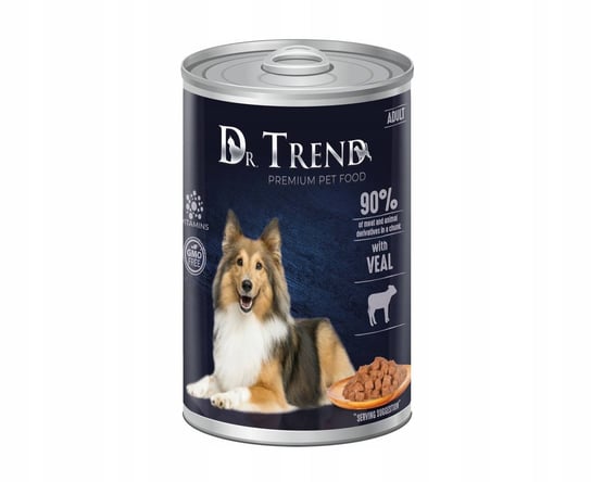 DR.TREND pełnoporcjowa mokra karma dla dorosłych psów wszystkich ras z cielęciną, kawałki w delikatnym sosie 400g x 10 szt Inny producent