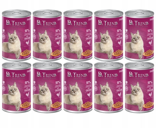 DR.TREND  „Sterilised” pełnoporcjowa mokra karma dla dorosłych kotów po zabiegu sterylizacji z kurczakiem, kawałki w delikatnym sosie 10 x 400g Inny producent