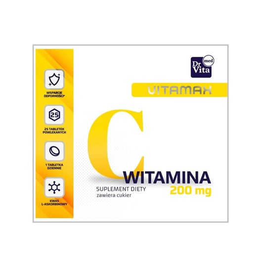 Dr Vita Vitamax witamina c 200 mg suplement diety 25 tabletek powlekanych Dr Vita