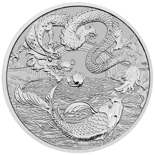 Dragon and Koi Chinese Myths and Legends 1 uncja srebra 2023 Inna marka