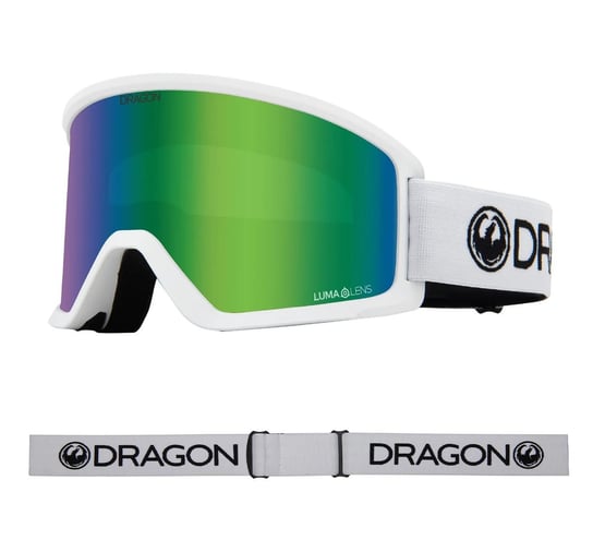 Dragon Gogle DX3 OTG White - Lumalens Green Ion DRAGON