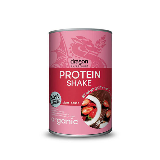 Dragon Superfoods shake proteinowy truskawkowo - kokosowy proszek 450g BIO Dragon Superfoods