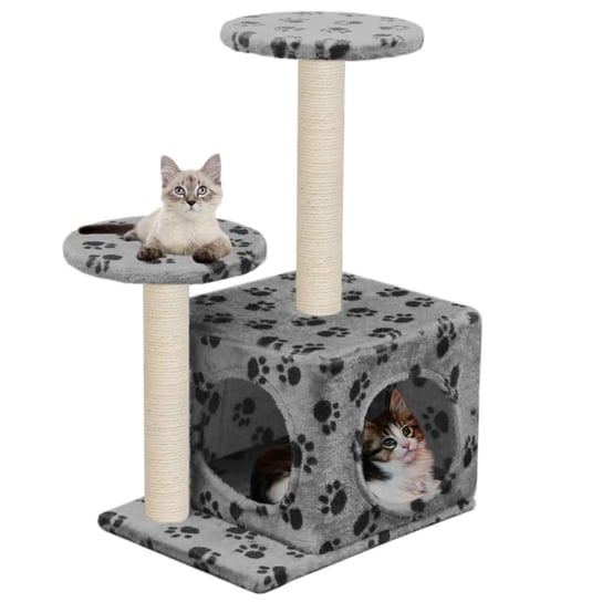 Drapak dla kota VIDAXL z sizalowymi słupkami, 60 cm, szary w kocie łapki vidaXL
