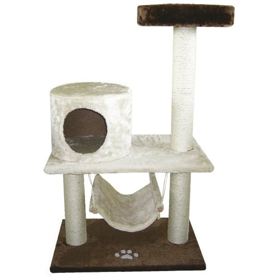 Drapak dla kota z hamakiem YARRO Comfort beżowo-brązowy, 60x40x100 cm. Yarro