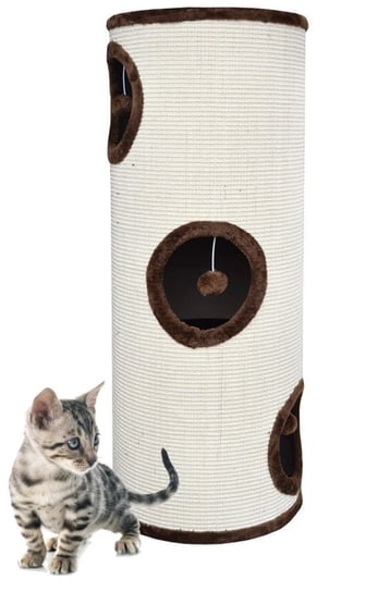 Drapak tunel dla kota brązowo - kremowy 100 cm BB-Shop