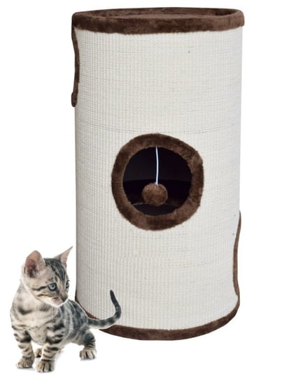 Drapak tunel dla kota brązowo - kremowy 70 cm BB-Shop