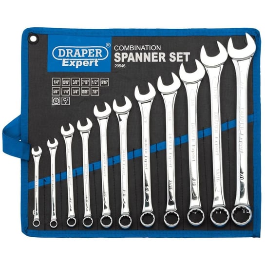Draper Tools Expert Zestaw 11 kluczy płasko-oczkowych, srebrny, 29546 Draper Tools