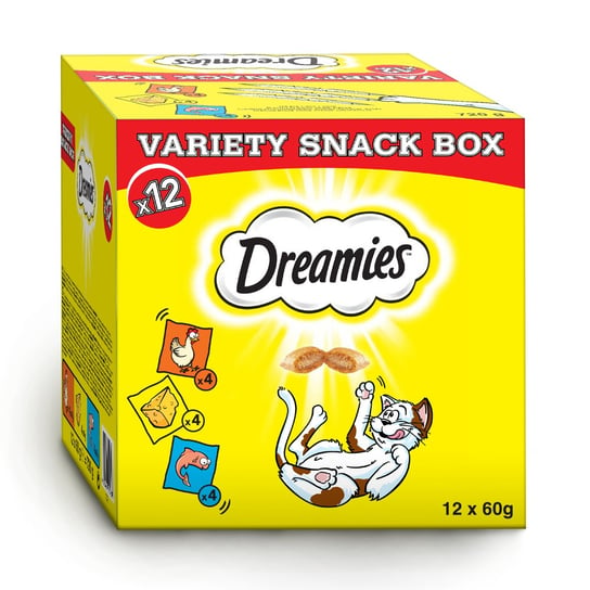 Dreamies™ Variety Snack Box – Karma Uzupełniająca Dla Kotów (Z Kurczakiem, Z Serem I O Smaku Łososia) - 720G Dreamies