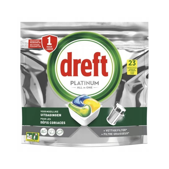 Dreft Platinum Kapsułki Do Zmywarki 23Szt Lemon Dreft