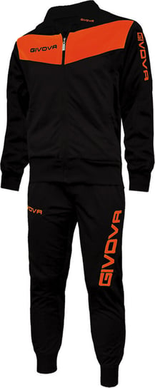 Dres treningowy bluza + spodnie Givova Visa czarno-pomarańczowy fluo-2XL Inna marka