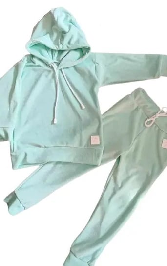 Dres welurowy miętowy rozmiar 140 Wings Designe