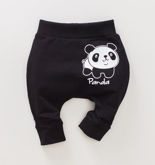 Dresowe Spodnie Niemowlęce Panda Z Bawełny Organicznej Dla Chłopca-80 NINI