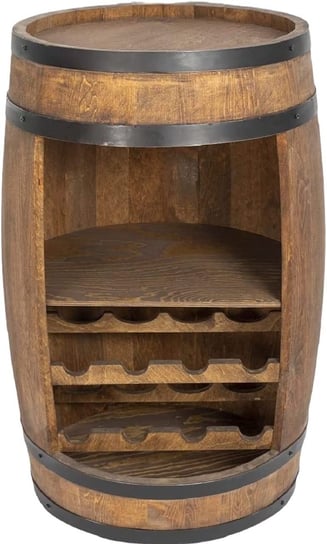 Drewniana beczka barek z półką i stojak na wino – 80cm Inne
