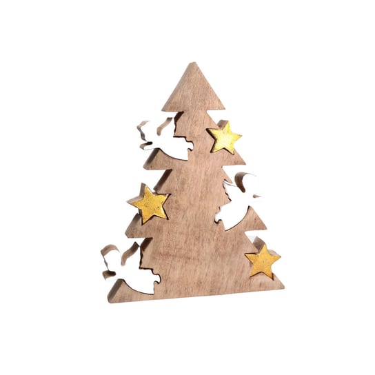Drewniana choinka z aniołkami Lincastro - Brązowy, M Rituali Domestici